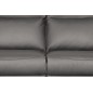 Canapé taille 2 places en 100% tout cuir épais de luxe italien, PERLA, gris