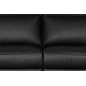 Canapé taille 3 places en 100% tout cuir épais de luxe italien, PERLA, noir