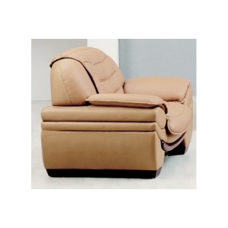Fauteuil 1 place en cuir italien BENSON, beige.