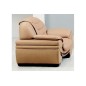 Fauteuil 1 place en cuir italien BENSON, beige.
