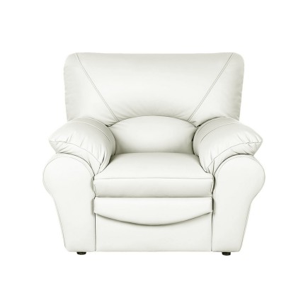Fauteuil 1 place en 100% tout cuir italien vachette OSATIS, couleur ivoire