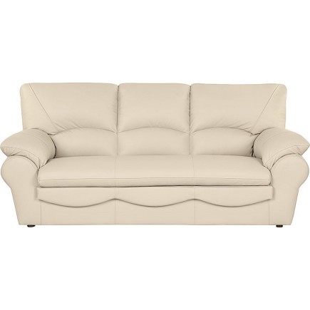 Canapé 3 places en 100% tout cuir italien vachette OSATIS, couleur beige