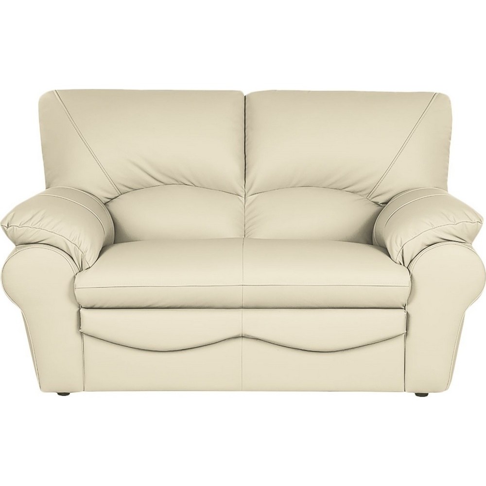 Canapé 2 places en 100% tout cuir italien vachette OSATIS, couleur beige