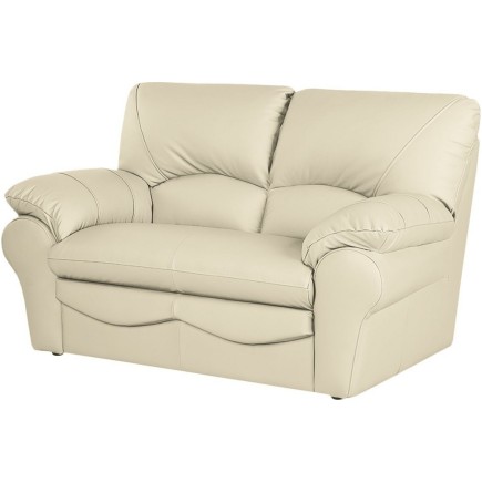 Canapé 2 places en 100% tout cuir italien vachette OSATIS, couleur beige