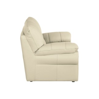 Canapé 2 places en 100% tout cuir italien vachette OSATIS, couleur beige