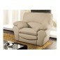 Fauteuil 1 place en 100% tout cuir italien vachette OSATIS, couleur beige