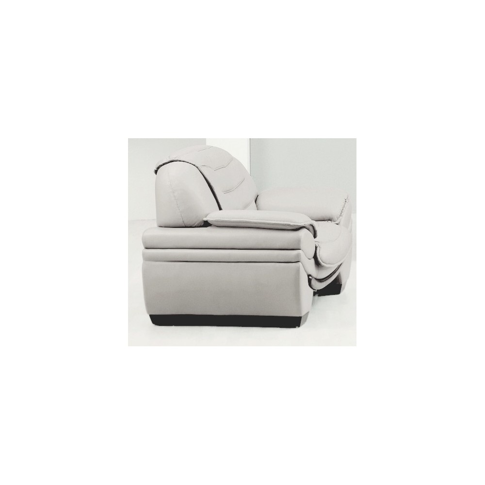 Fauteuil 1 place en cuir italien BENSON, blanc.