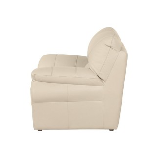 Fauteuil 1 place en 100% tout cuir italien vachette OSATIS, couleur beige