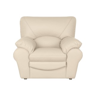 Fauteuil 1 place en 100% tout cuir italien vachette OSATIS, couleur beige