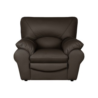 Fauteuil 1 place en 100% tout cuir italien vachette OSATIS, couleur chocolat