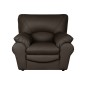 Fauteuil 1 place en 100% tout cuir italien vachette OSATIS, couleur chocolat