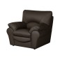 Fauteuil 1 place en 100% tout cuir italien vachette OSATIS, couleur chocolat