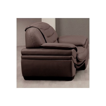 Fauteuil 1 place en cuir italien BENSON, chocolat.