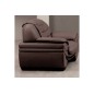 Fauteuil 1 place en cuir italien BENSON, chocolat.