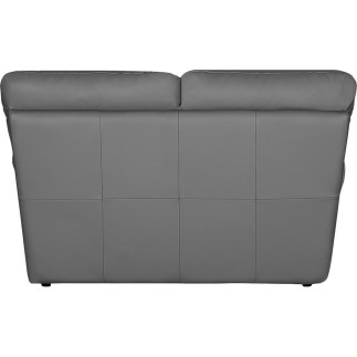 Canapé 2 places en 100% tout cuir italien vachette OSATIS, couleur gris foncé