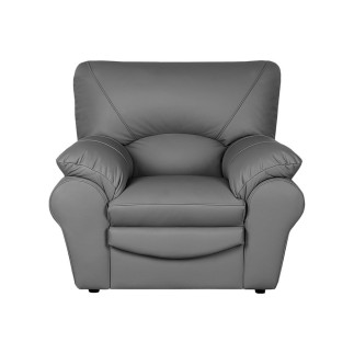 Fauteuil 1 place en 100% tout cuir italien vachette OSATIS, couleur gris foncé