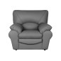 Fauteuil 1 place en 100% tout cuir italien vachette OSATIS, couleur gris foncé