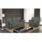 Fauteuil 1 place en 100% tout cuir italien vachette OSATIS, couleur gris foncé