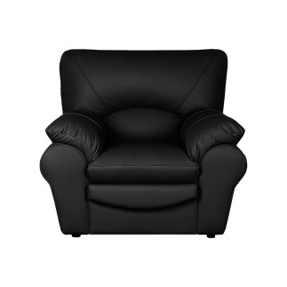 Fauteuil 1 place en 100% tout cuir italien vachette OSATIS, couleur noir