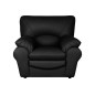 Fauteuil 1 place en 100% tout cuir italien vachette OSATIS, couleur noir