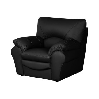 Fauteuil 1 place en 100% tout cuir italien vachette OSATIS, couleur noir