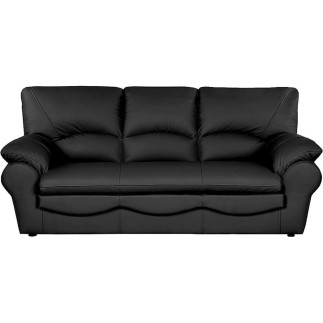 Canapé 3 places convertible en 100% tout cuir italien vachette OSIRIS, couleur noir