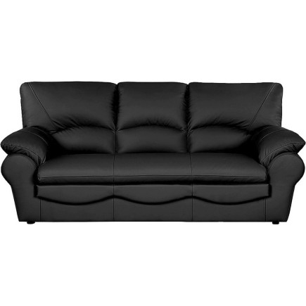 Canapé 3 places convertible en 100% tout cuir italien vachette OSIRIS, couleur noir
