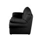 Canapé 3 places convertible en 100% tout cuir italien vachette OSIRIS, couleur noir