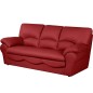 Canapé 3 places convertible en 100% tout cuir italien vachette OSIRIS, couleur rouge foncé
