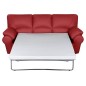 Canapé 3 places convertible en 100% tout cuir italien vachette OSIRIS, couleur rouge foncé