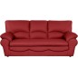 Canapé 3 places convertible en 100% tout cuir italien vachette OSIRIS, couleur rouge foncé