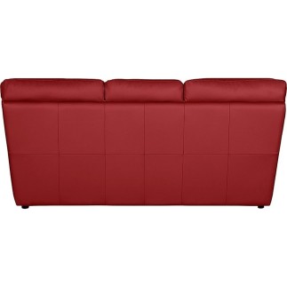 Canapé 3 places convertible en 100% tout cuir italien vachette OSIRIS, couleur rouge foncé