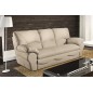 Canapé 3 places convertible en 100% tout cuir italien vachette OSIRIS, couleur beige
