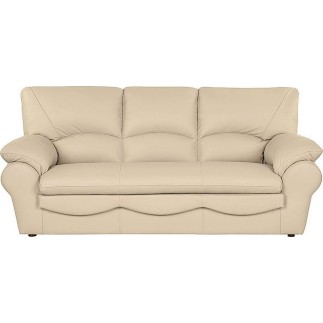 Canapé 3 places convertible en 100% tout cuir italien vachette OSIRIS, couleur beige