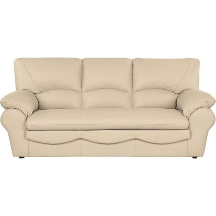 Canapé 3 places convertible en 100% tout cuir italien vachette OSIRIS, couleur beige