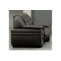 Fauteuil 1 place en cuir italien BENSON, gris foncé.