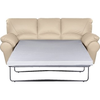 Canapé 3 places convertible en 100% tout cuir italien vachette OSIRIS, couleur beige