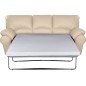 Canapé 3 places convertible en 100% tout cuir italien vachette OSIRIS, couleur beige