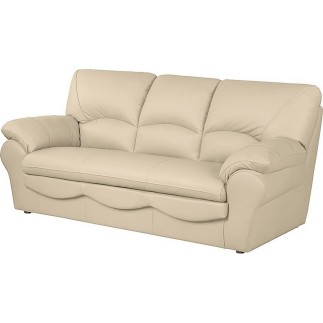 Canapé 3 places convertible en 100% tout cuir italien vachette OSIRIS, couleur beige