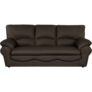 Canapé 3 places convertible en 100% tout cuir italien vachette OSIRIS, couleur chocolat