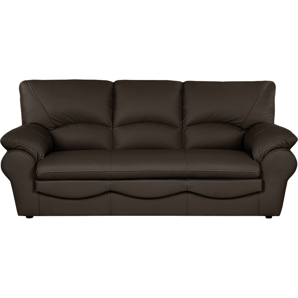 Canapé 3 places convertible en 100% tout cuir italien vachette OSIRIS, couleur chocolat