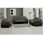 Fauteuil 1 place en cuir italien BENSON, gris foncé.