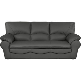 Canapé 3 places convertible en 100% tout cuir italien vachette OSIRIS, couleur gris foncé