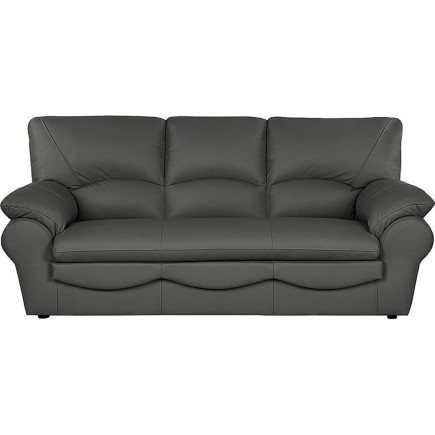 Canapé 3 places convertible en 100% tout cuir italien vachette OSIRIS, couleur gris foncé