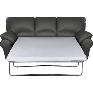 Canapé 3 places convertible en 100% tout cuir italien vachette OSIRIS, couleur gris foncé