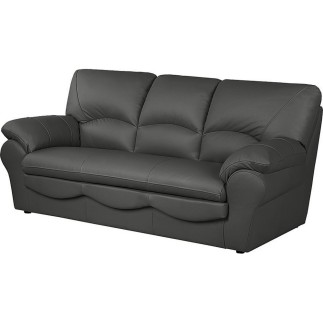 Canapé 3 places convertible en 100% tout cuir italien vachette OSIRIS, couleur gris foncé