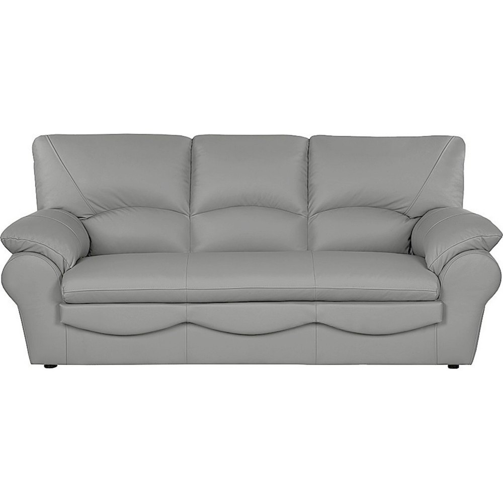 Canapé 3 places convertible en 100% tout cuir italien vachette OSIRIS, couleur gris clair
