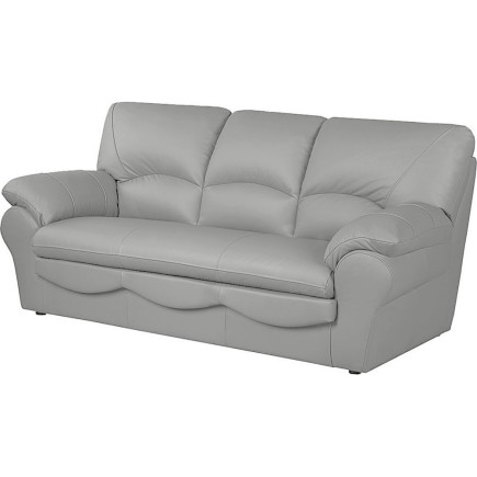 Canapé 3 places convertible en 100% tout cuir italien vachette OSIRIS, couleur gris clair
