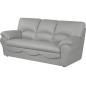 Canapé 3 places convertible en 100% tout cuir italien vachette OSIRIS, couleur gris clair
