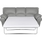 Canapé 3 places convertible en 100% tout cuir italien vachette OSIRIS, couleur gris clair